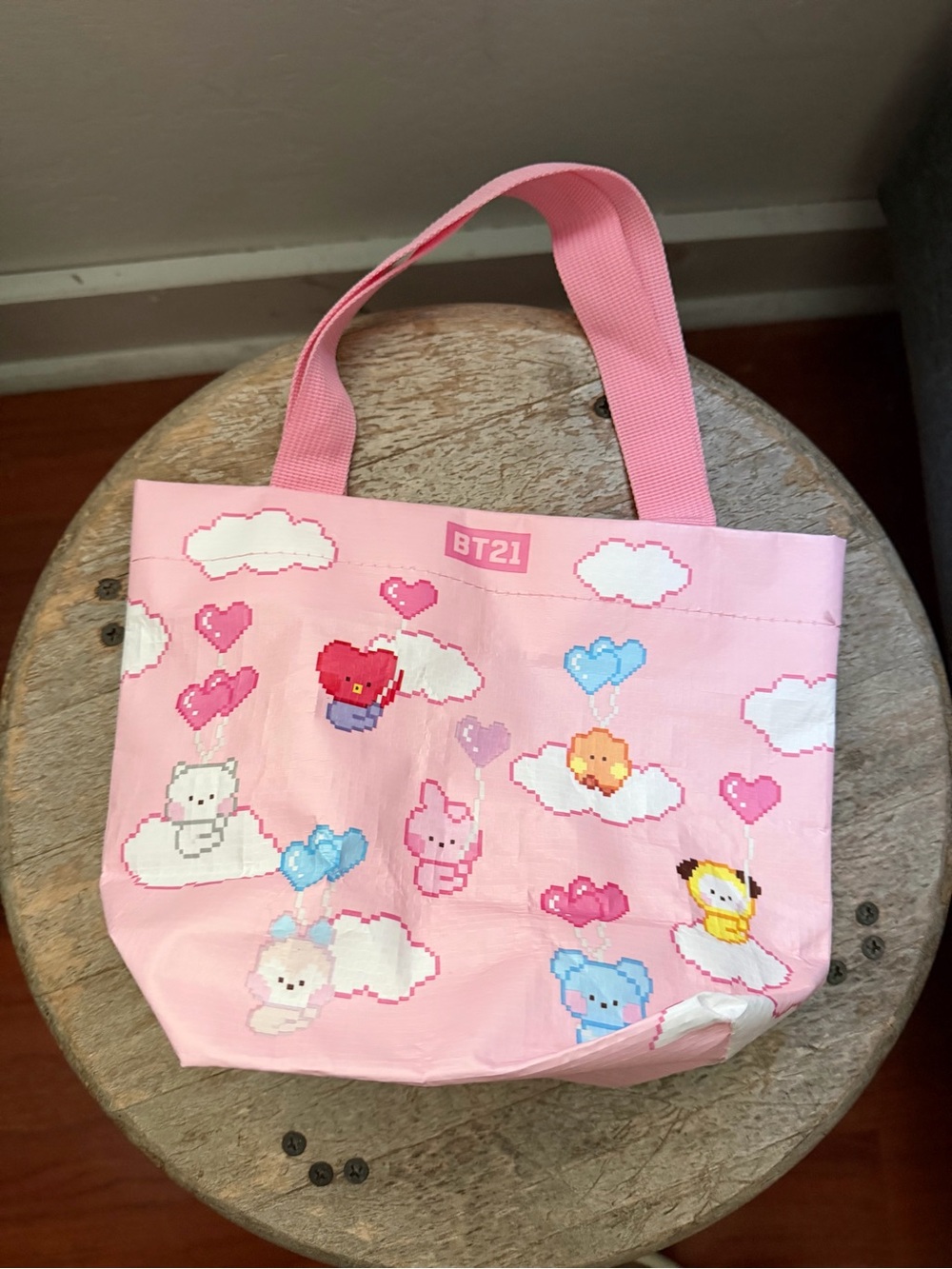 BT21 Pink Character Tote Bag